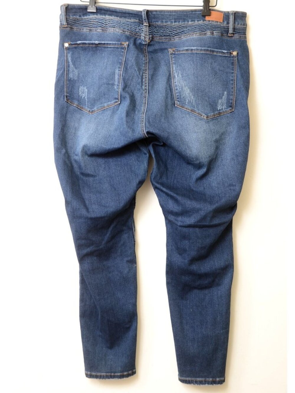 Judy Blue PLUS Size 18W Dark Wash Destructed Moto Style Skinny 5 Pocket Jeans‎ - Picture 4 of 8